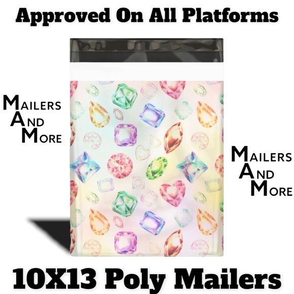 50 10X13 Poly Mailers Gems & Jewels PRICE IS FIRM - Picture 3 of 8